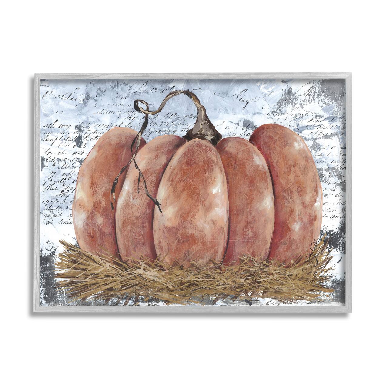 Stupell Industries Abstract Pumpkin Collage Framed Giclee Art